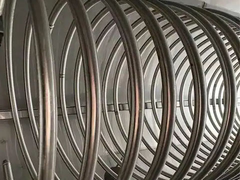 Stainless steel tank internal coil