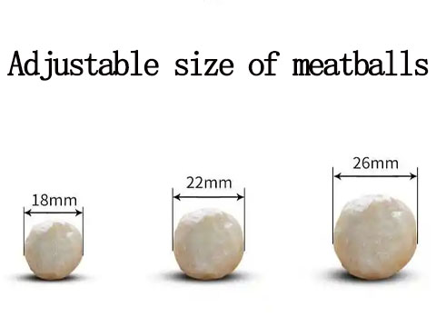 Adjustable size of meatballs