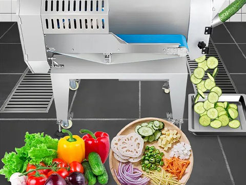 Machine cutting of various vegetables