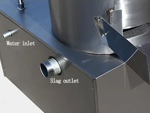 Water inlet and slag outlet