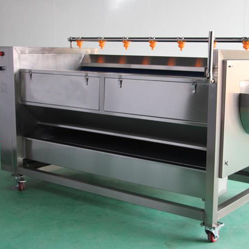 Brush roller peeling and cleaning machine