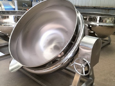 Tilting stainless steel steam jacketed kettle