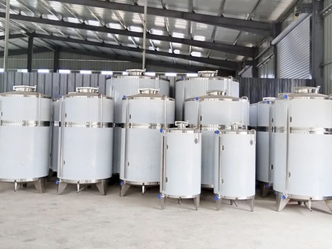 Various stainless steel storage tanks