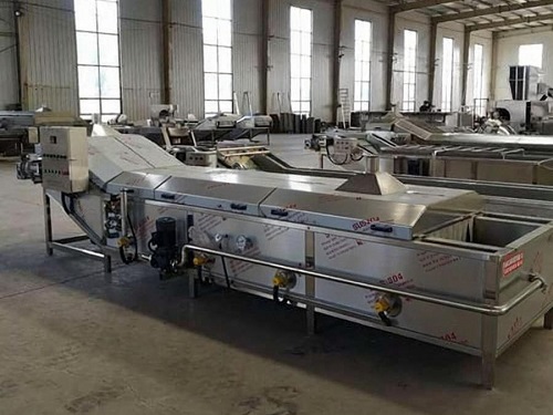 Food grade 304 stainless steel contact parts of a vegetable blancher