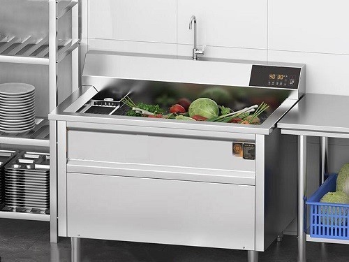Control panel and ozone generator system on a vortex fruit and vegetable washer