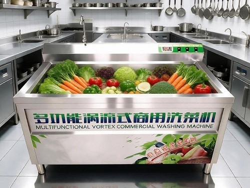 Fully automatic commercial eddy current vegetable washing machine, bubble vegetable restaurant fruit and vegetable ozone cleaning machine